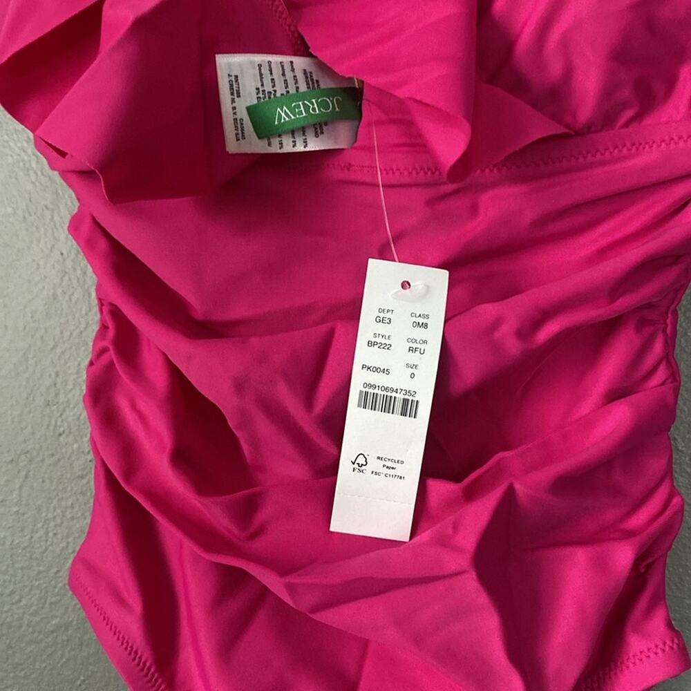 J. CREW Ruched Ruffle One Piece Swimsuit Girly Coquette Size 0 10 20 XS M/L 2X - Picture 5 of 10